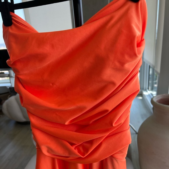Orange Strapless Maxi Gown - Picture 6 of 8